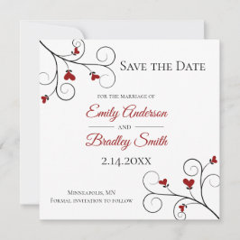Liebe wächst | Red Hearts Wedding Save the Date Einladung