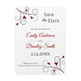 Liebe wächst | Red Hearts Wedding Save the Date Magnet