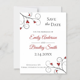 Liebe wächst | Red Hearts Wedding Save the Date Magneteinladung