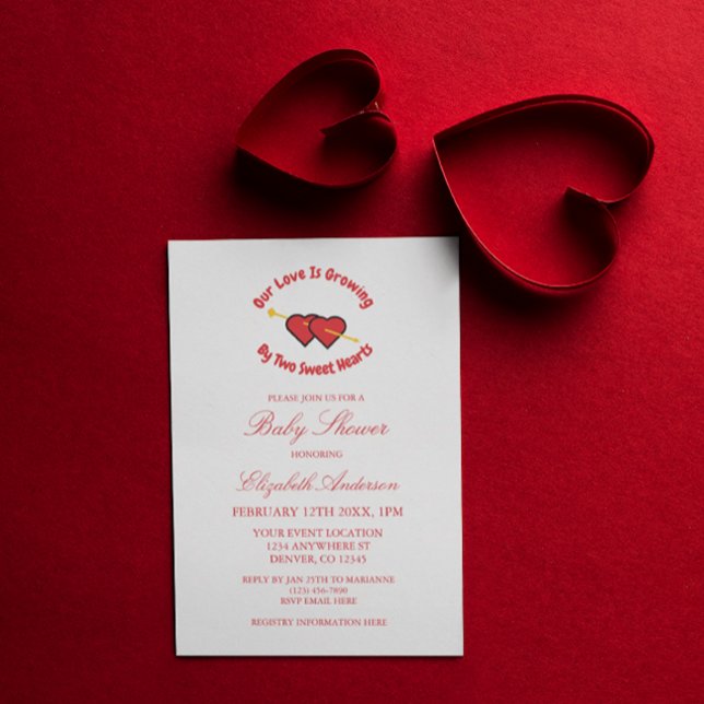 Liebe wächst um zwei Herzklopfen mit zwei Kinderdu Einladung (Von Creator hochgeladen)