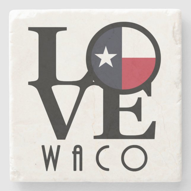 LIEBE Waco Texas Steinuntersetzer (Vorderseite)