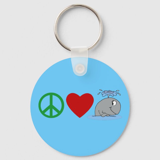 Liebe Wale T Shirts, Reisebuchten, Geschenke Schlüsselanhänger (Vorderseite)