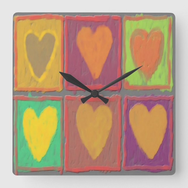 Liebe Wall Clock Quadratische Wanduhr (Vorderseite)