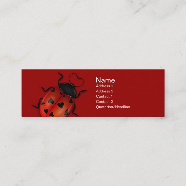Liebe-Wanzen-Visitenkarte Mini Visitenkarte (Vorderseite)