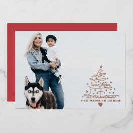 Liebe war Geborene Baumfoil Weihnachtskarte Folien Feiertagskarte