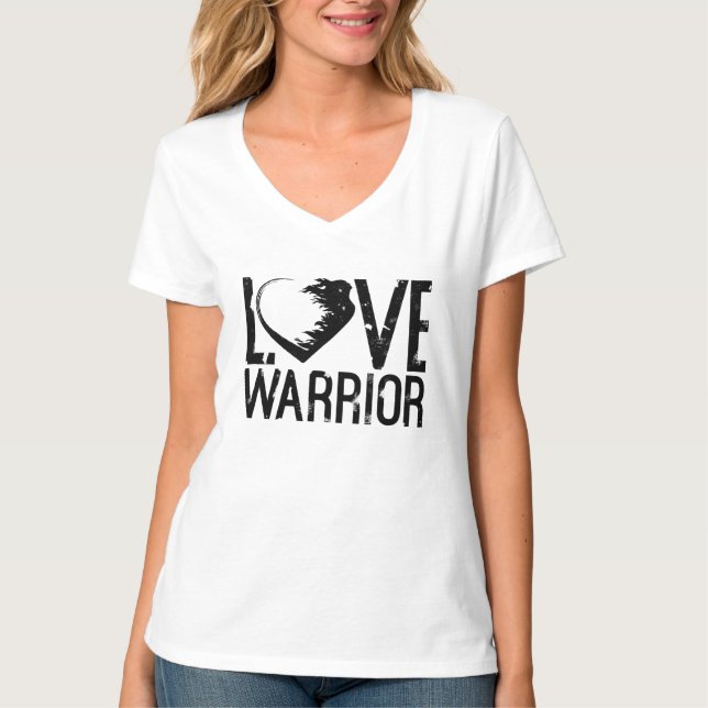Liebe Warrior V-Neck T - Shirt (Vorderseite)