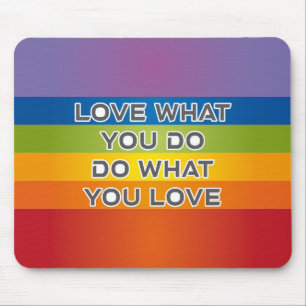 Liebe, was Sie zitieren - Rainbow Background Mousepad