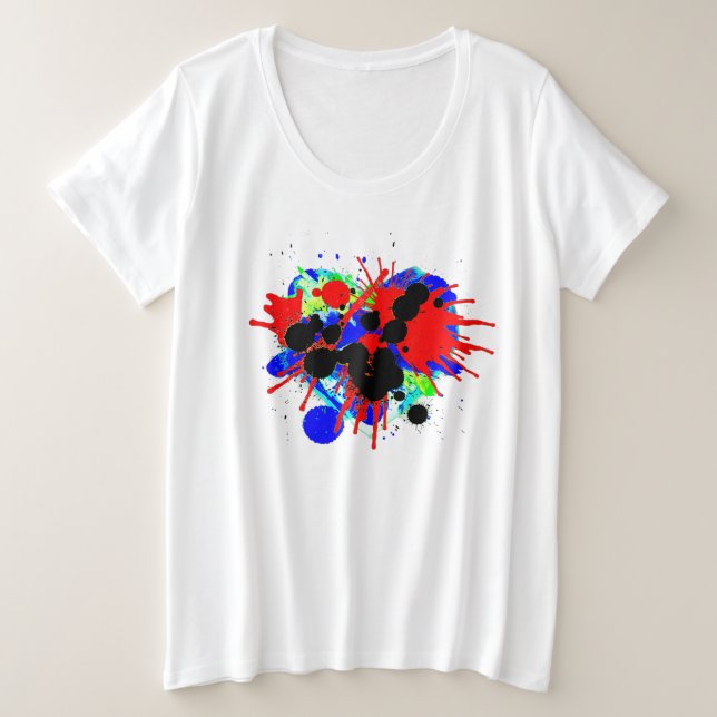 Liebe Wasserfarbe Pinsel Spritzer Pinselstrich Reg Große Größe T-Shirt (Design vorne)