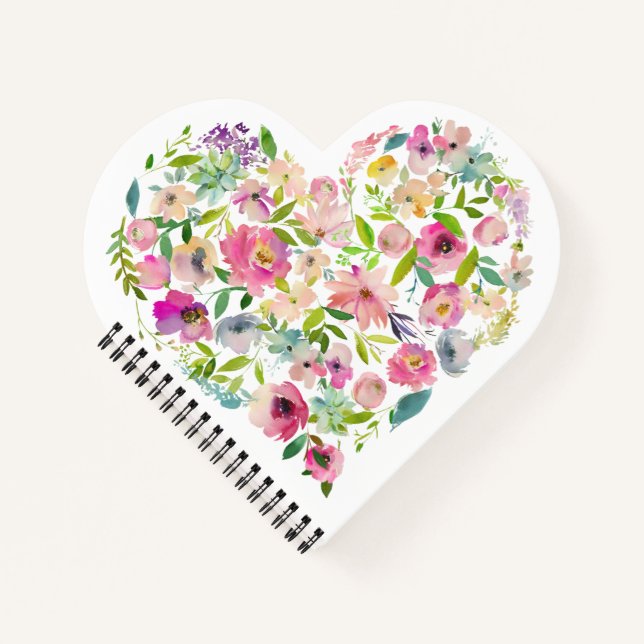Liebe Wasserfarben Blumenkohl Rosa Sondergenuss Notizbuch (Vorderseite)