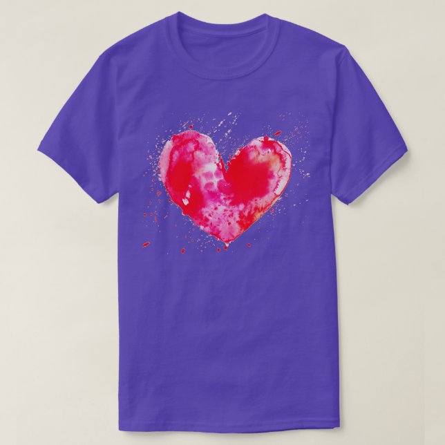 Liebe Wasserfarben - Heart Valentine's Day T-Shirt (Design vorne)
