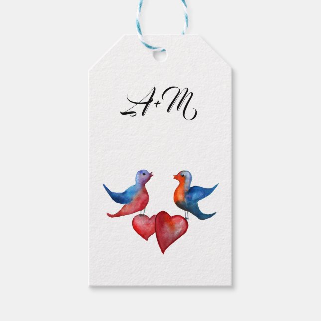 Liebe, Wasserfarbenpräparate für Vögel mit Sonderz Geschenkanhänger (Vorderseite)