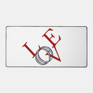 Liebe Wedding Rings Design Schreibtischunterlage