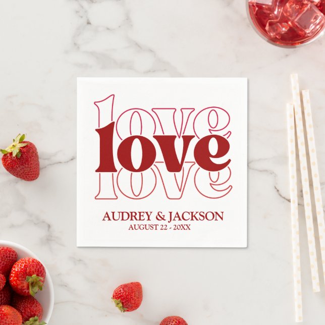 Liebe Wedding Simple and Elegante Serviette (Beispiel)