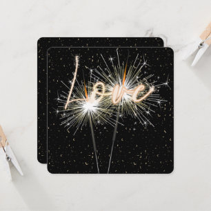 Liebe Wedding Sparklers auf Black Einladung