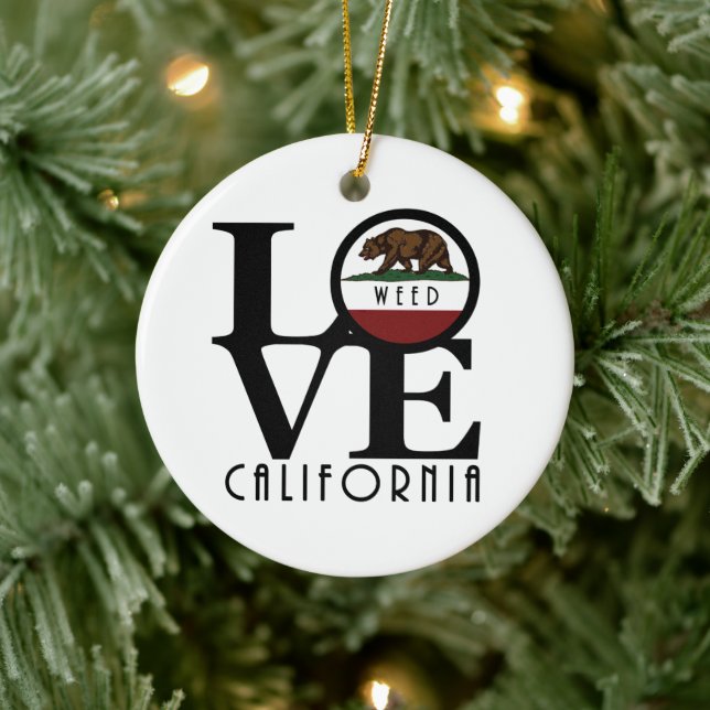 LIEBE Weed California Keramik Ornament (Baum)