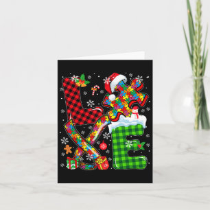 Liebe Weihnachten Autismus Bewusstsein Santa Puzzl Karte