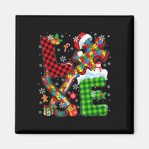 Liebe Weihnachten Autismus Bewusstsein Santa Puzzl Magnet
