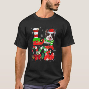 LIEBE Weihnachten Weihnachten-Grenze Collie Candie T-Shirt