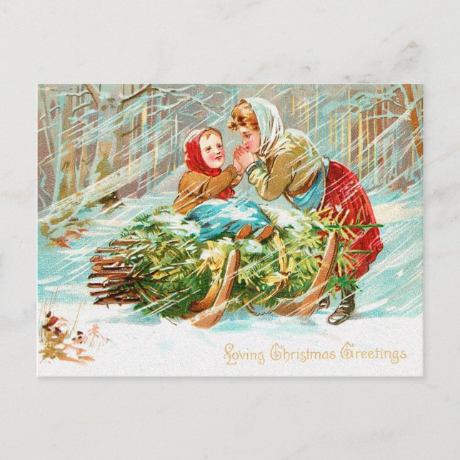 Liebe Weihnachtsgrüße Postkarte (Vorderseite)