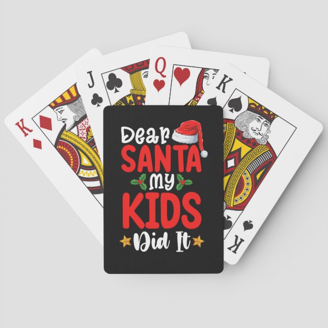 Liebe Weihnachtskinder haben Weihnachten Vater Mam Spielkarten (Rückseite)