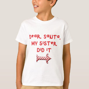 Liebe Weihnachtsmann, meine Schwester hat es getan T-Shirt