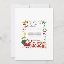 Liebe Weihnachtsmann, Weihnachtsliste für Kinder Einladung