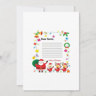 Liebe Weihnachtsmann, Weihnachtsliste für Kinder Einladung