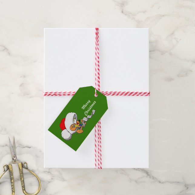 Liebe Weihnachtsmäuse Weihnachtszettel Geschenkanhänger (Mit Garn)
