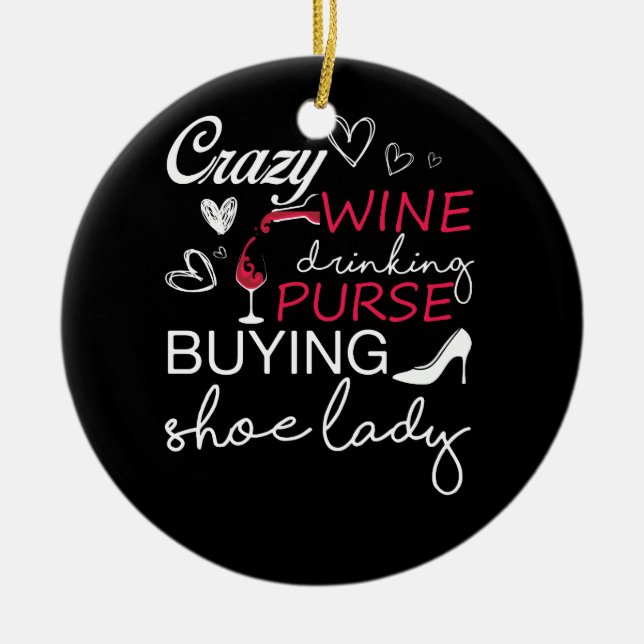 Liebe Weinreben und Schuhe Keramik Ornament (Vorne)
