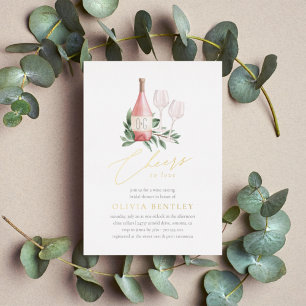 Liebe Weinverkostung Brautparty Folieneinladung