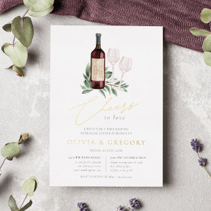 Liebe Weinverkostung Probe Abendessen Folieneinladung