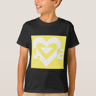 Liebe Weiß auf Gelb T-Shirt