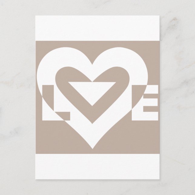 Liebe Weiß auf Grau Postkarte (Vorderseite)