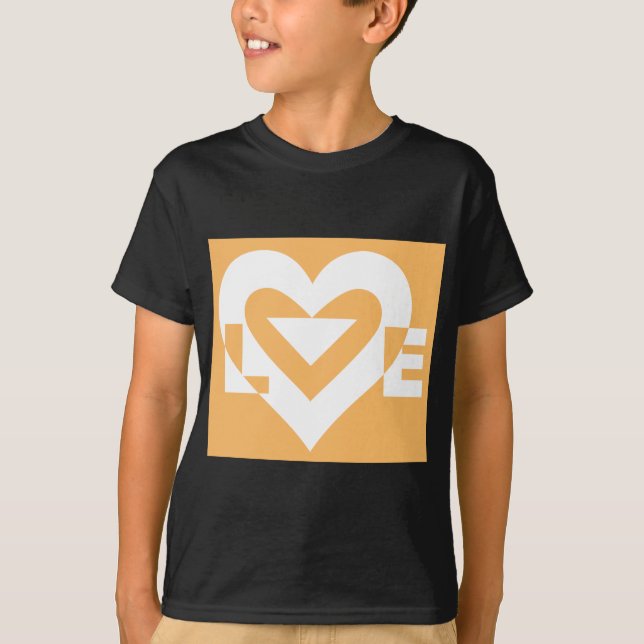 Liebe Weiß auf Orange T-Shirt (Vorderseite)