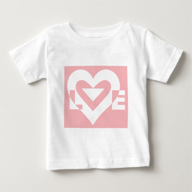 Liebe Weiß auf Rosa Baby T-shirt (Vorderseite)