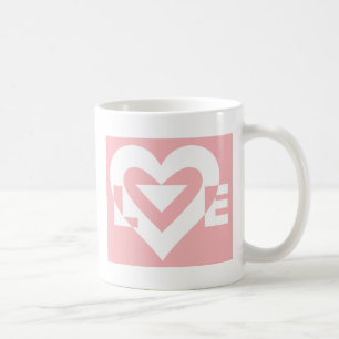 Liebe Weiß auf Rosa Kaffeetasse