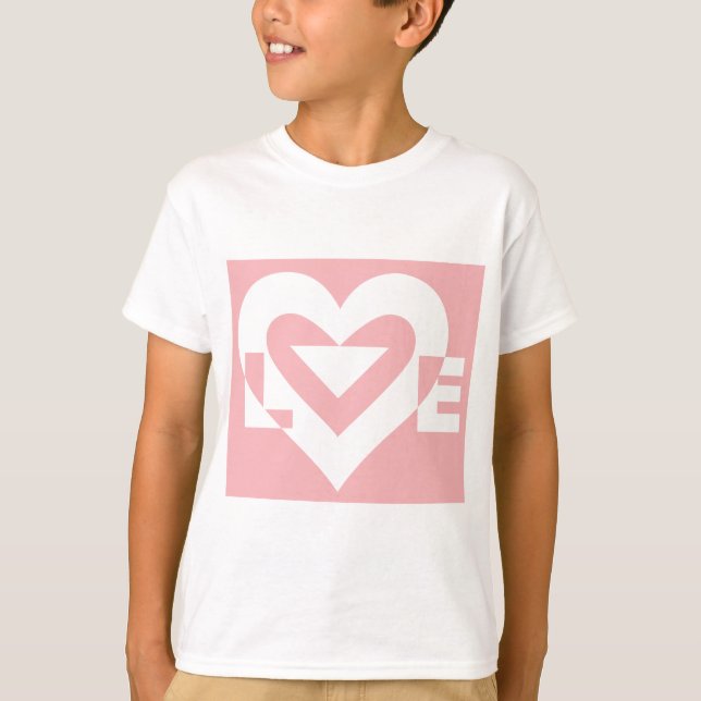 Liebe Weiß auf Rosa T-Shirt (Vorderseite)