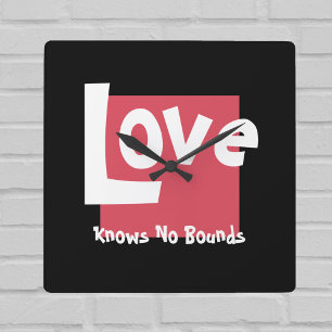 Liebe weiß, dass die schwarze Acrylwand keine Gren Quadratische Wanduhr