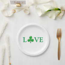 Liebe Weiß grünes Klee Kleeblatt St. Patrick's Day