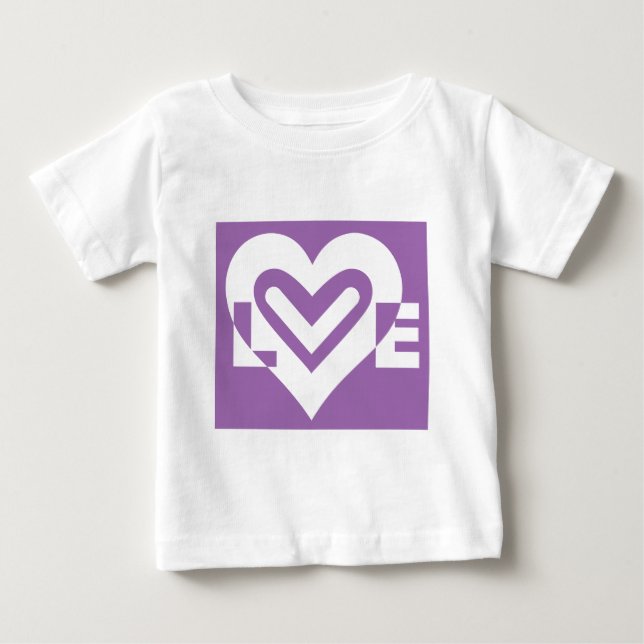 Liebe weiß und Lila Baby T-shirt (Vorderseite)