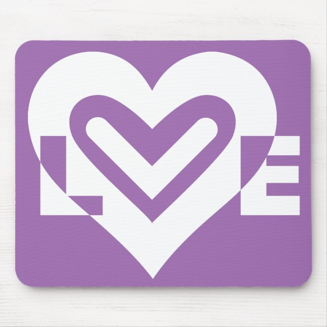 Liebe weiß und Lila Mousepad (Vorne)