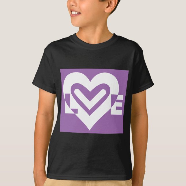 Liebe weiß und Lila T-Shirt (Vorderseite)