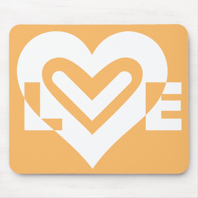Liebe Weiß und Orange Mousepad (Vorne)