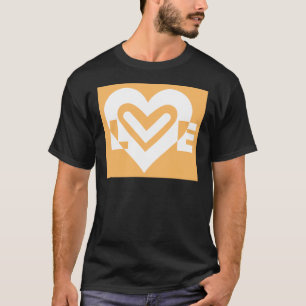 Liebe Weiß und Orange T-Shirt