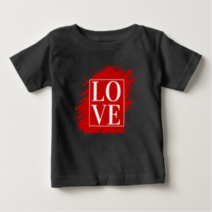 LIEBE WEISSE TYPOGRAPHIE ROTE KUNST BABY T-SHIRT