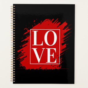LIEBE WEISSE TYPOGRAPHIE ROTE KUNST PLANER