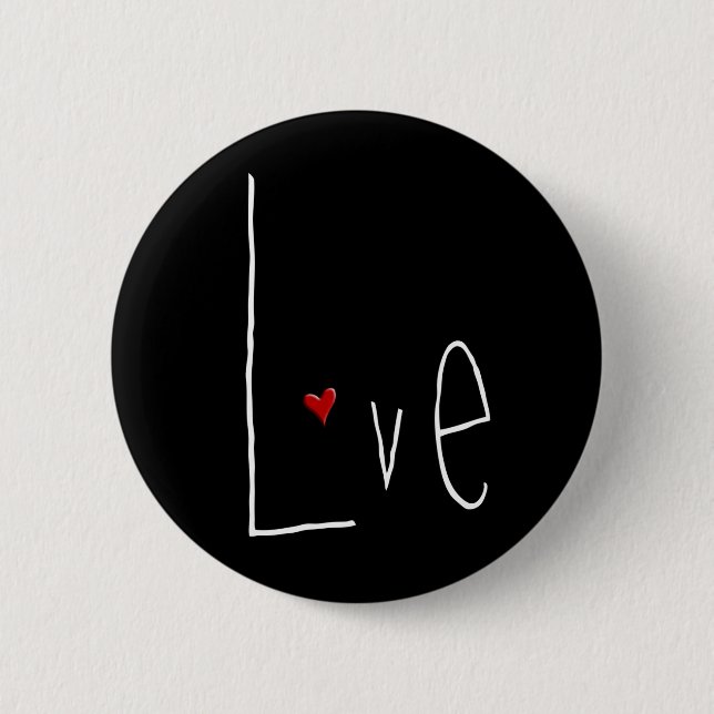 Liebe - Weißer Knopf Button (Vorderseite)