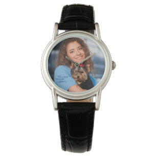 Liebe Welpen Hund Tier Foto personalisieren Armbanduhr