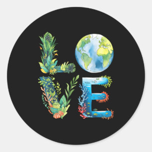Liebe Welt Erdtag 2026 Umwelt Tier Baum Runder Aufkleber