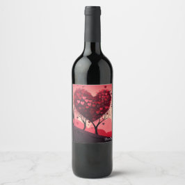 Liebe Welt: Valentinisches Weinlabel Weinetikett